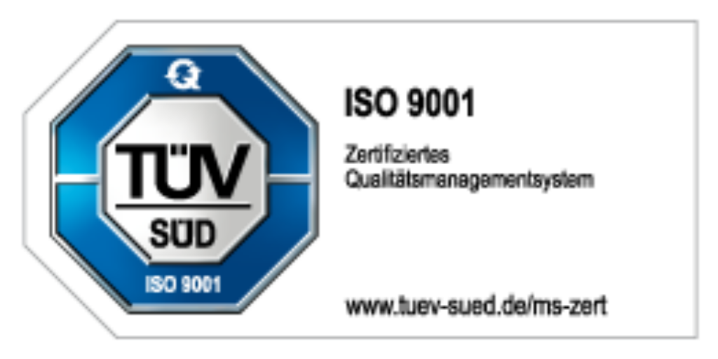 TÜv Zertifikat nach DIN ISO 9001:2015
